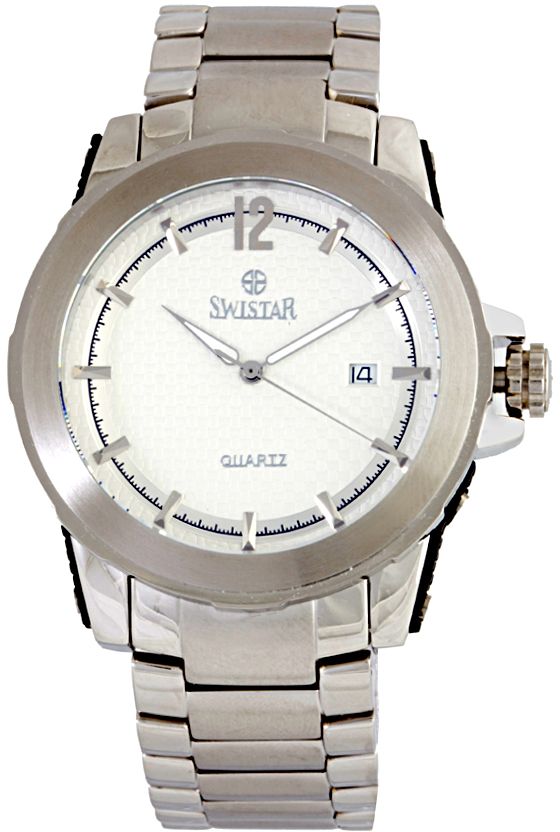 Swistar Men's White Dial Stainless Steel Band Watch [670-5M]